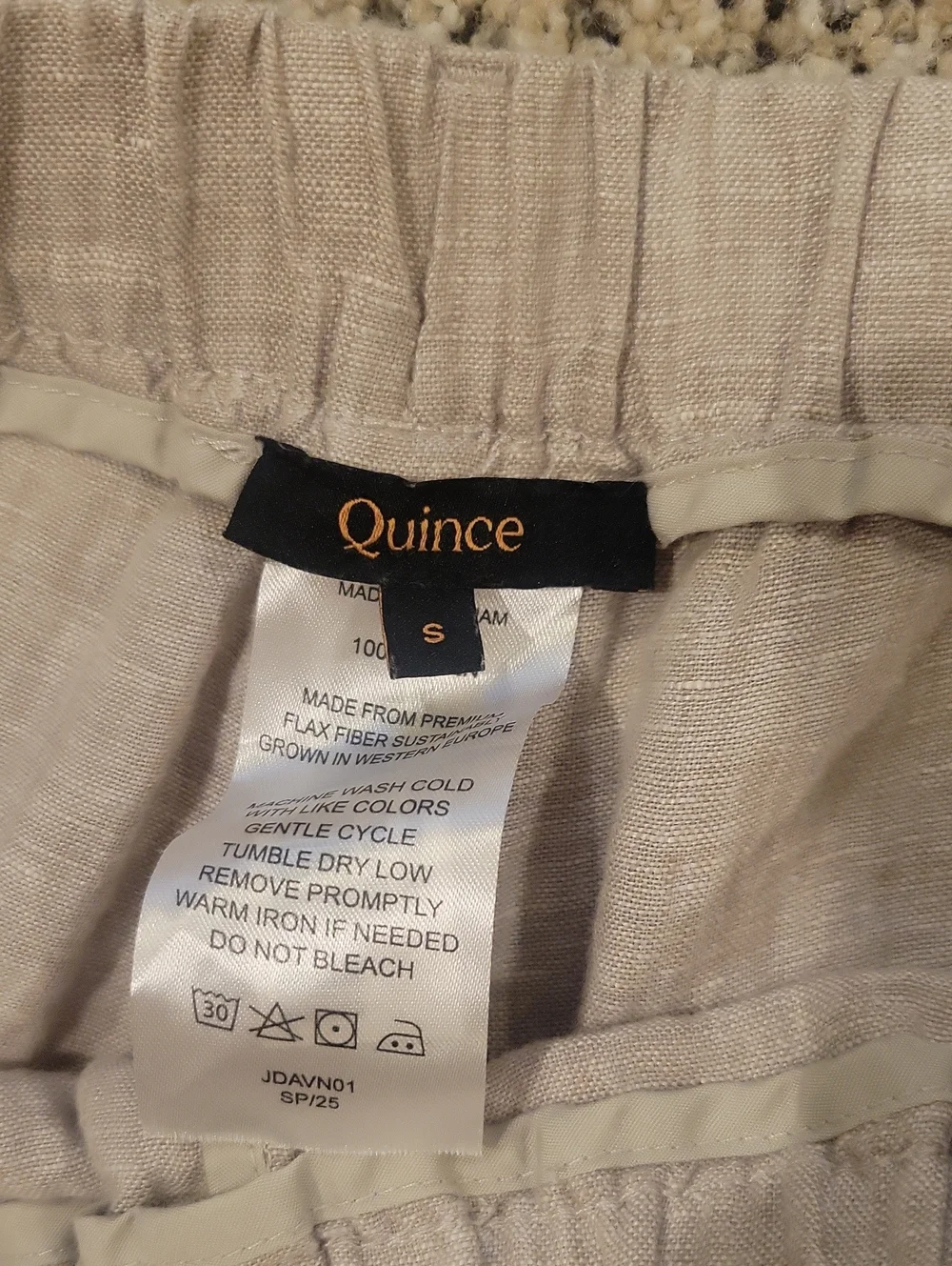 Quince 100% Linen Matching Set Pants Tank Top Cream Natural Neutral Small